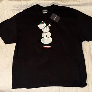 Hello Kitty x the hundreds Black T-Shirt with Snowman Graphic